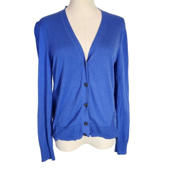 Banana Republic Blue Cotton/Viscose Cardigan Sweater Womens Size M - Picture 1 of 13